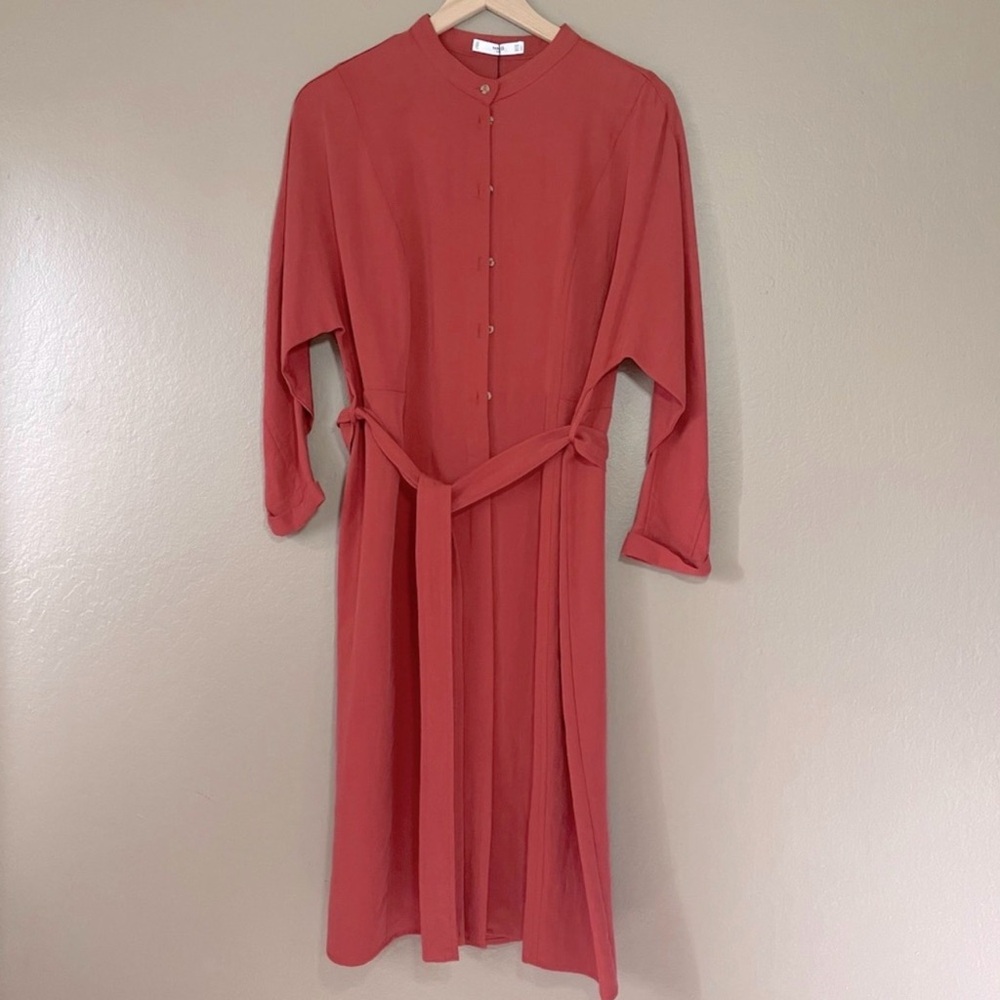 Mango Terracotta Midi Dress